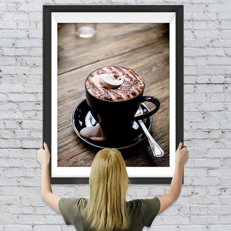 Une Tasse de Cappuccino Broderie Diamant