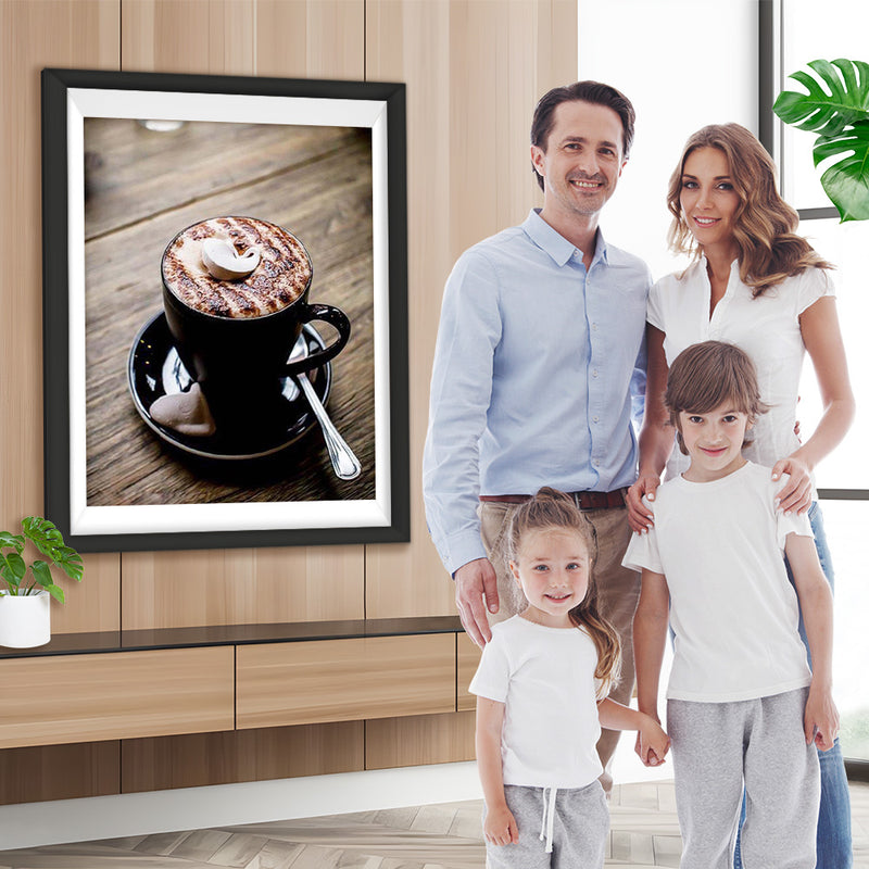 Une Tasse de Cappuccino Broderie Diamant