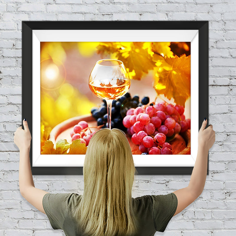 Vin et Raisins Broderie Diamant