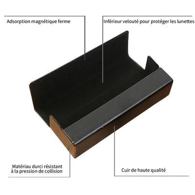 Étui de Rangement pour Lunettes en Cuir Deux Tournesol Broderie Diamant