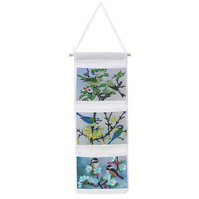 Oiseau Mignon Maison Organisateur Sac de Rangement Suspendu Broderie Diamant