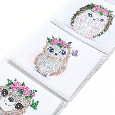 Mignons Bébés Animaux Maison Organisateur Sac de Rangement Suspendu Broderie Diamant