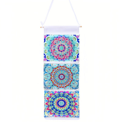 Mandala Vert Maison Organisateur Sac de Rangement Suspendu Broderie Diamant