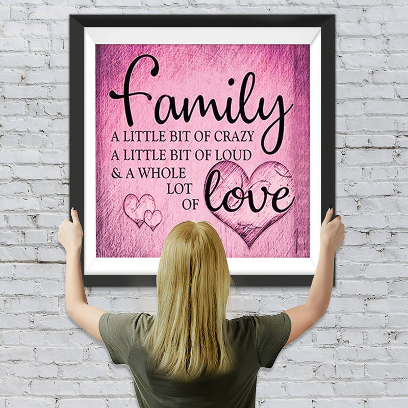 Famille et Amour Rose Broderie Diamant