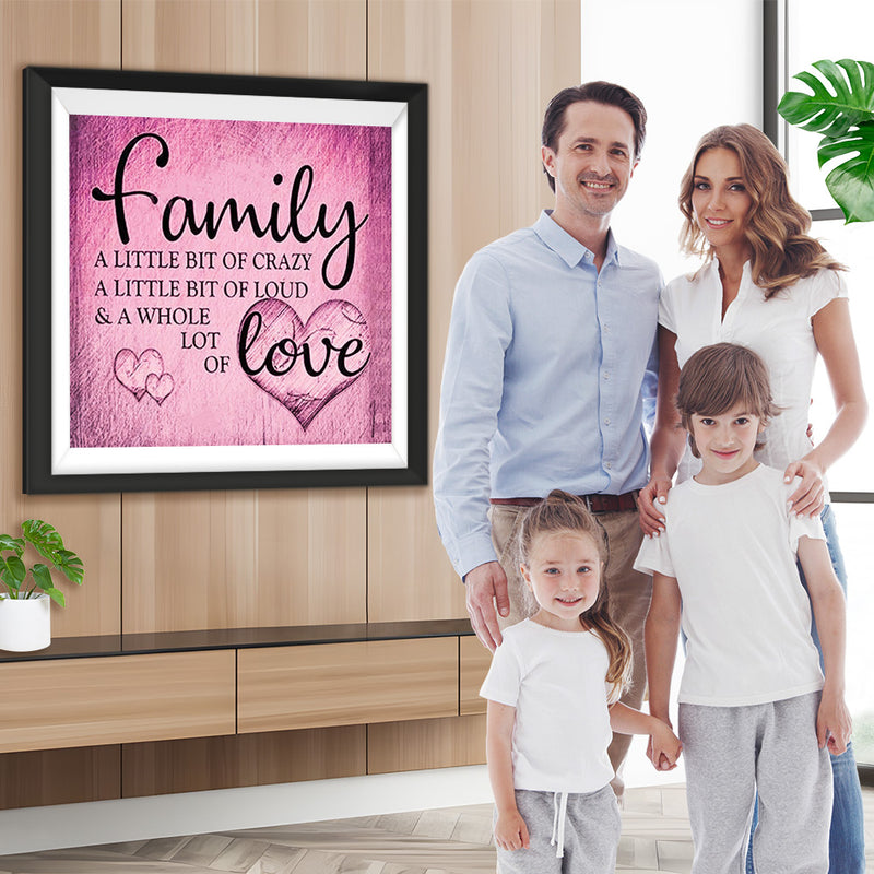 Famille et Amour Rose Broderie Diamant