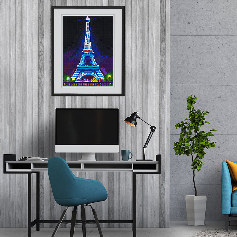 Broderie Diamant Lumineux de Strass en Cristal La Tour Eiffel