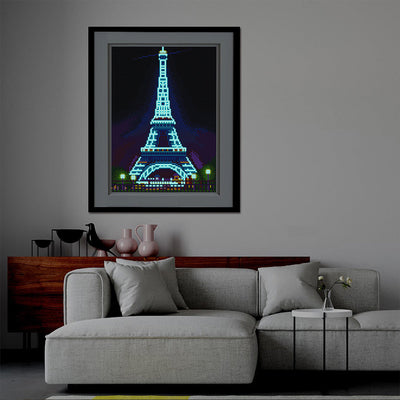 Broderie Diamant Lumineux de Strass en Cristal La Tour Eiffel