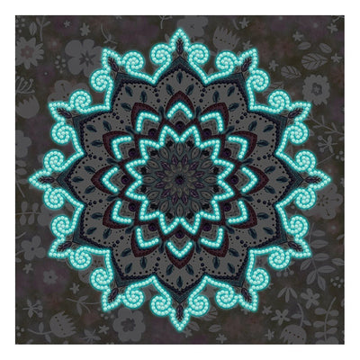 Broderie Diamant Lumineux de Forme Spéciale Mandala Lotus Rouge et Bleu