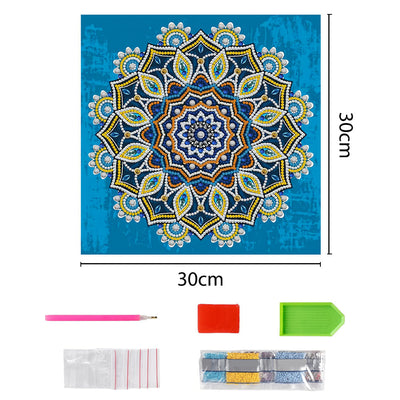 Broderie Diamant Lumineux de Forme Spéciale Mandala Jaune et Orange