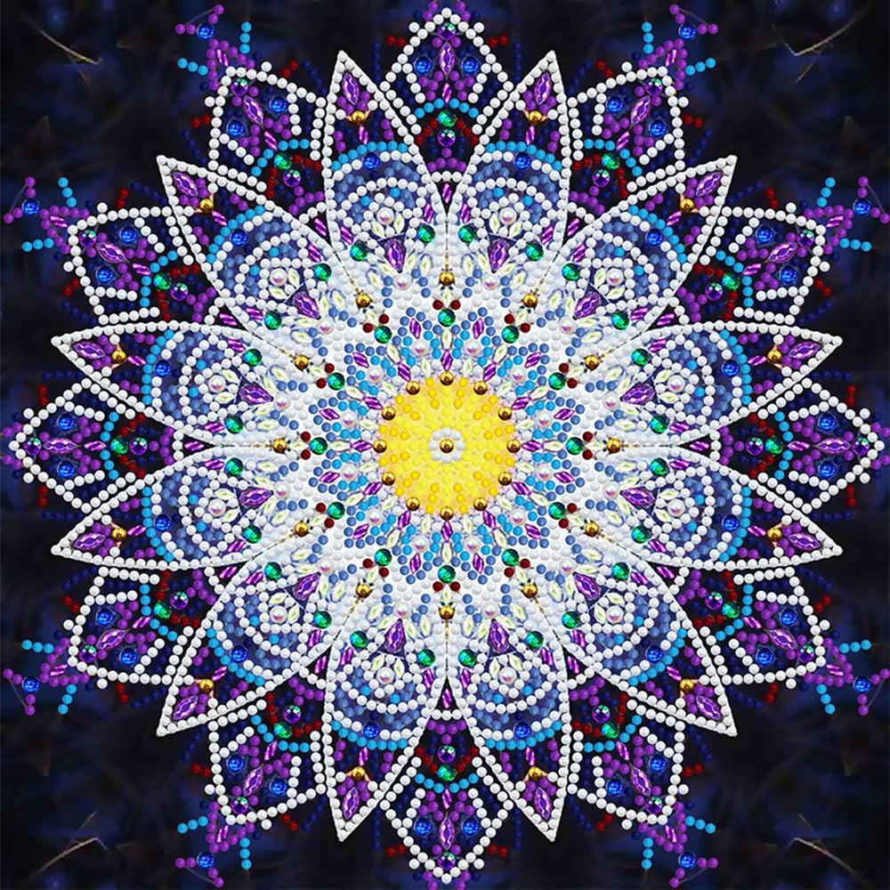 Broderie Diamant Lumineux de Forme Spéciale Mandala Violet