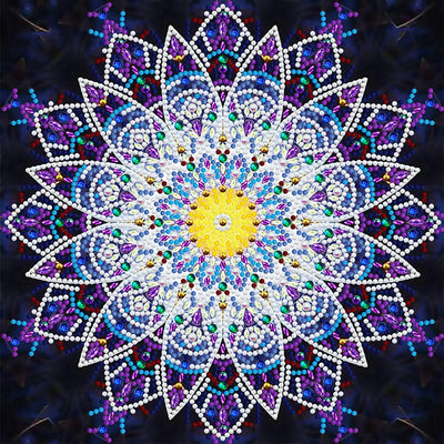 Broderie Diamant Lumineux de Forme Spéciale Mandala Violet