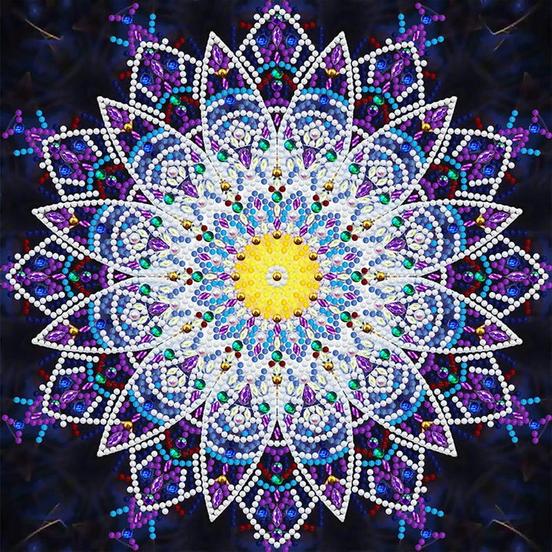 Broderie Diamant Lumineux de Forme Spéciale Mandala Violet