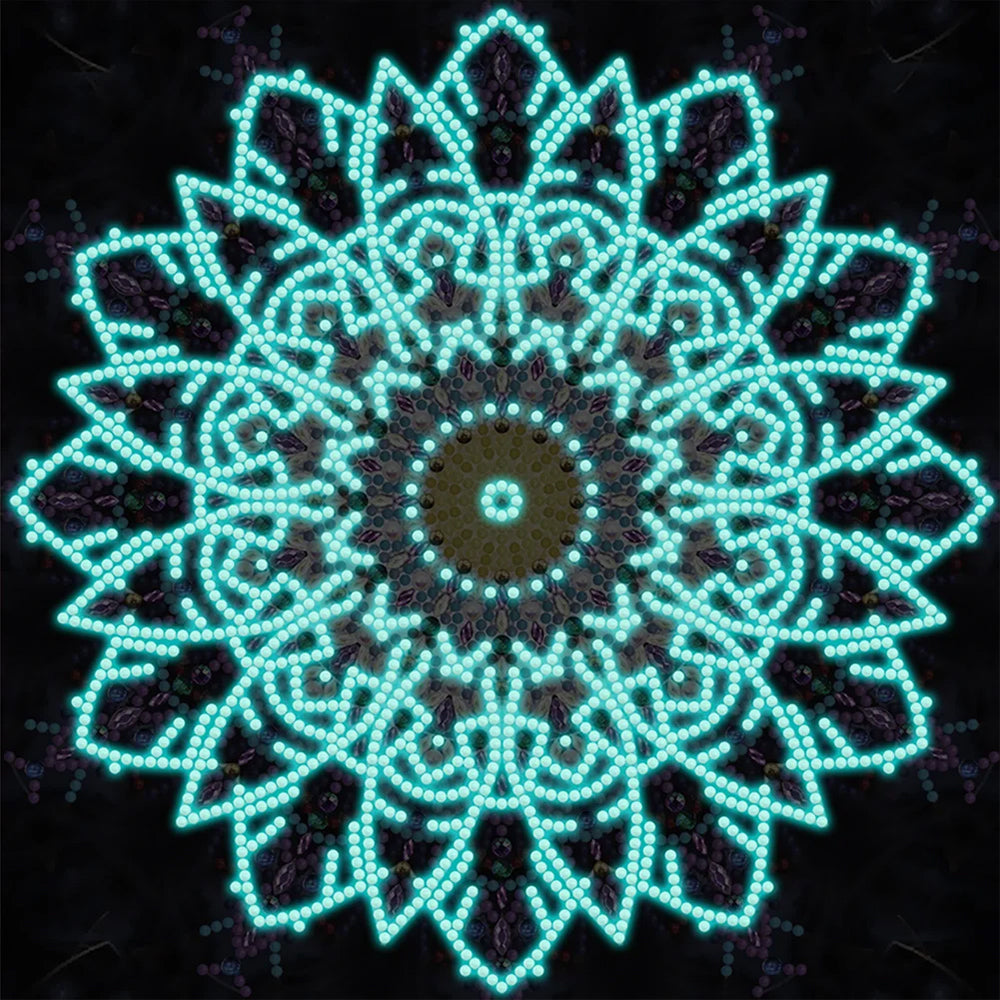 Broderie Diamant Lumineux de Forme Spéciale Mandala Violet