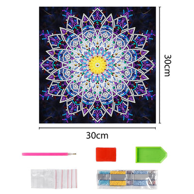 Broderie Diamant Lumineux de Forme Spéciale Mandala Violet