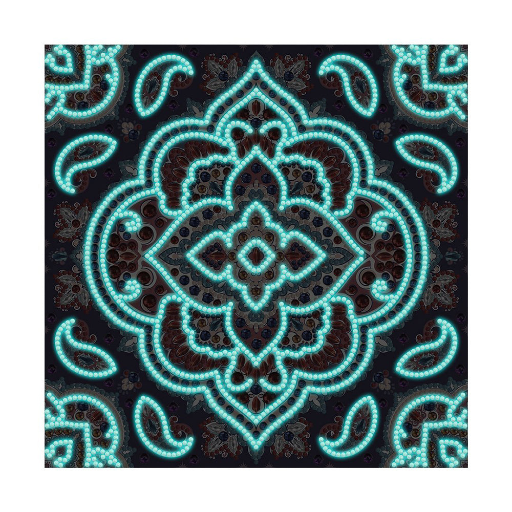 Broderie Diamant Lumineux de Forme Spéciale Mandala Rouge