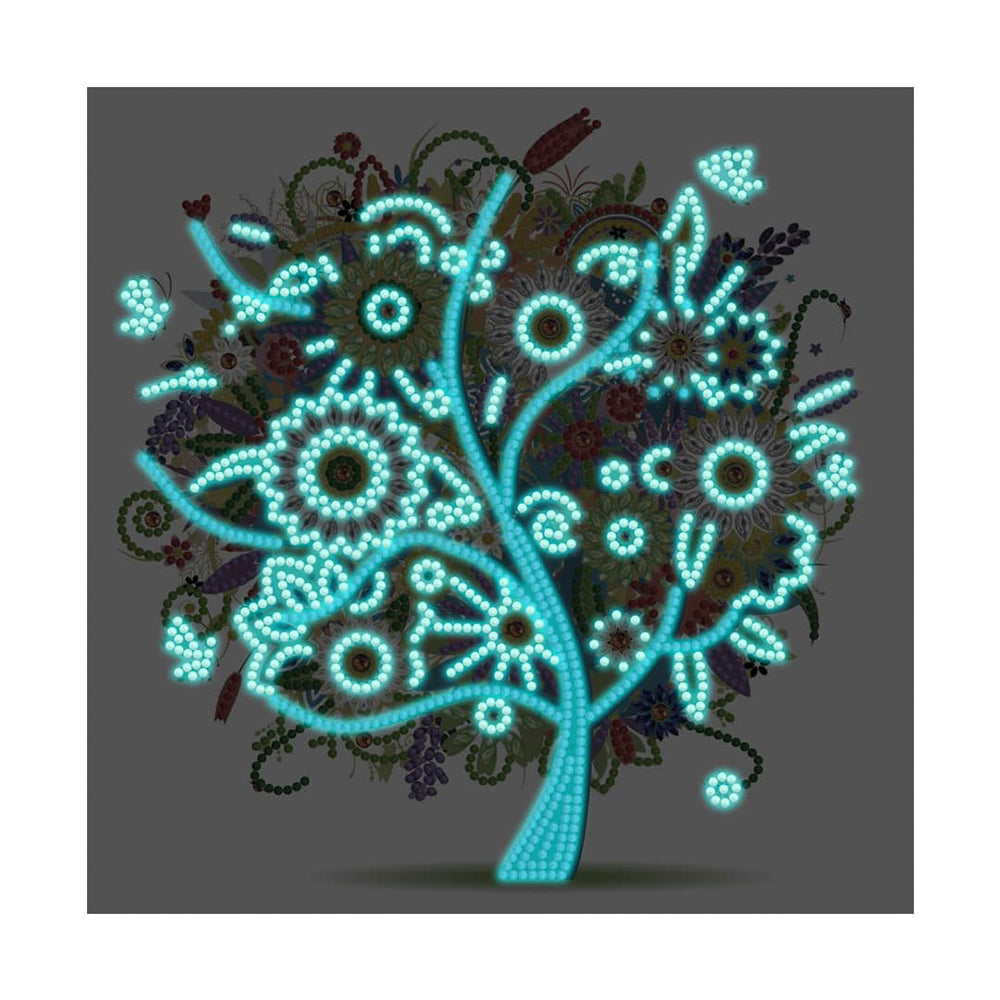 Broderie Diamant Lumineux de Forme Spéciale Arbre Vert d'Été