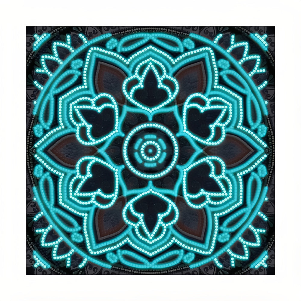 Broderie Diamant Lumineux de Strass en Cristal Rouge et Bleu