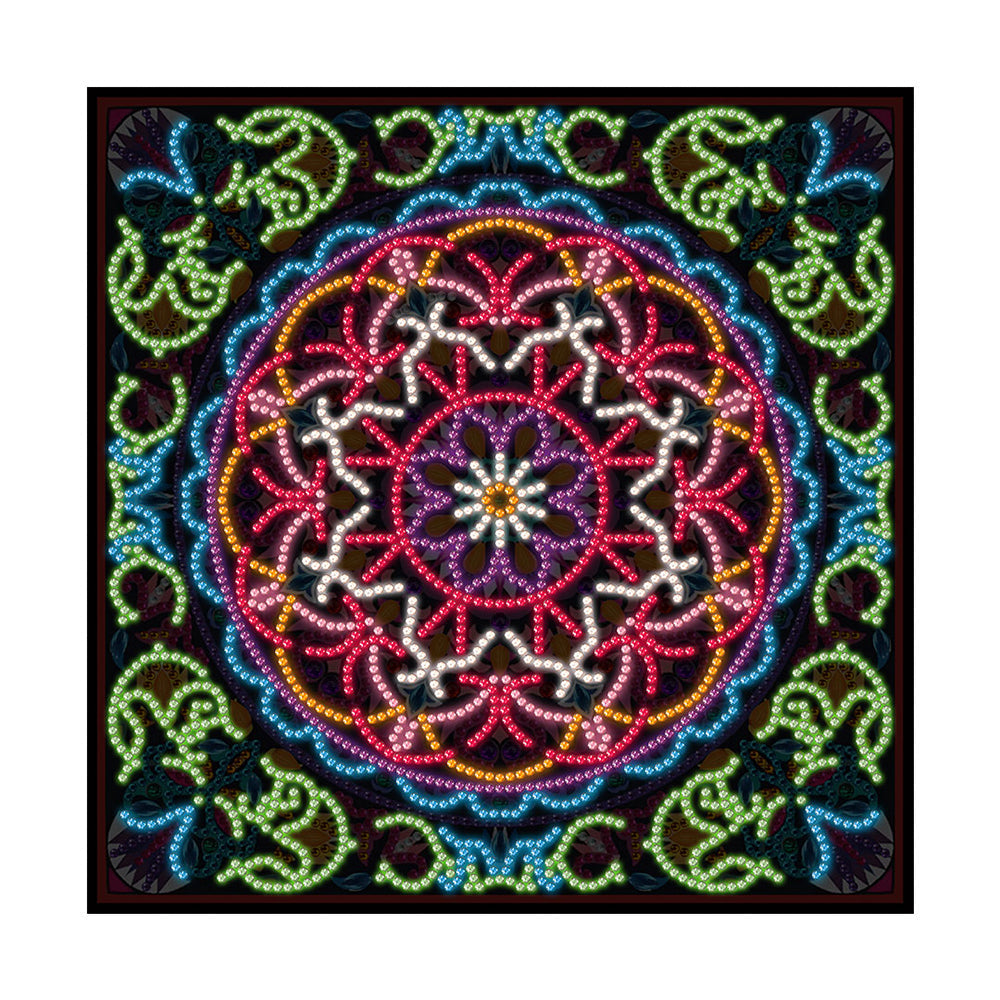 Broderie Diamant Lumineux de Forme Spéciale Coloré Mandala Rouge