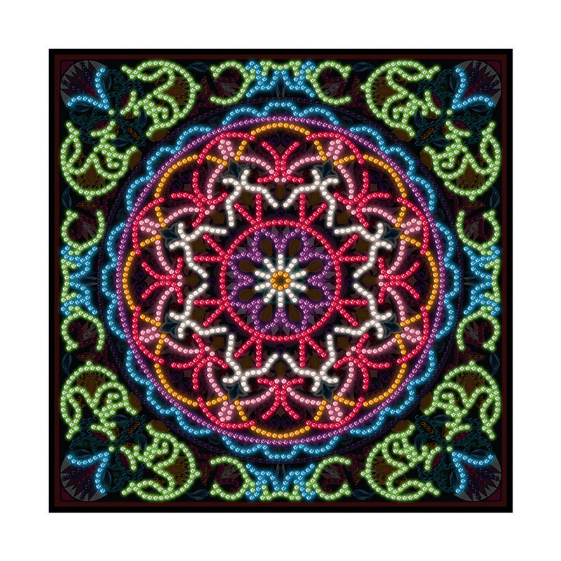 Broderie Diamant Lumineux de Forme Spéciale Coloré Mandala Rouge