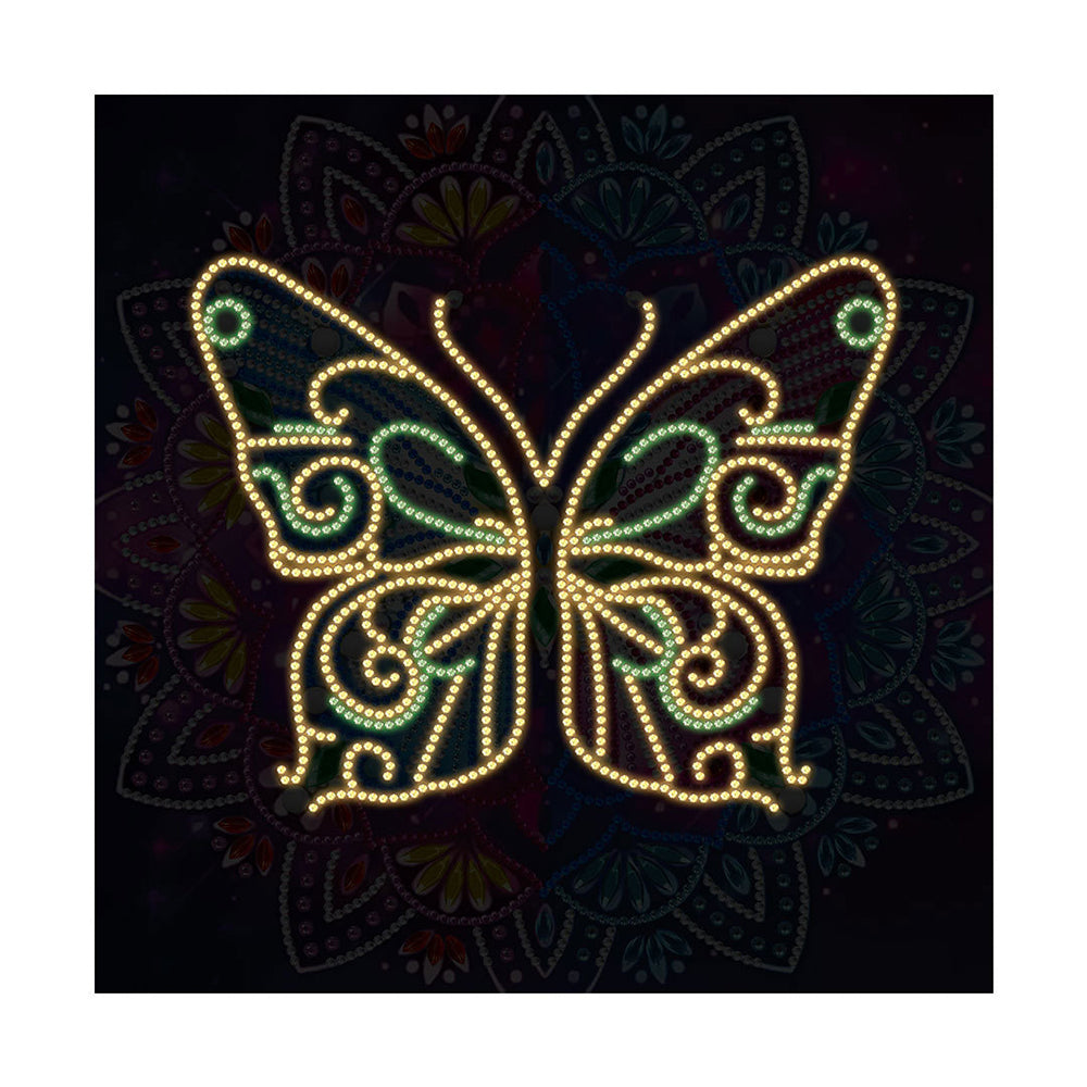 Broderie Diamant Lumineux de Forme Spéciale Coloré Mandala Papillon