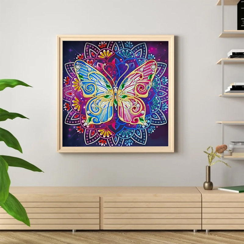 Broderie Diamant Lumineux de Forme Spéciale Coloré Mandala Papillon