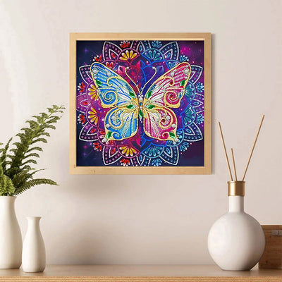 Broderie Diamant Lumineux de Forme Spéciale Coloré Mandala Papillon