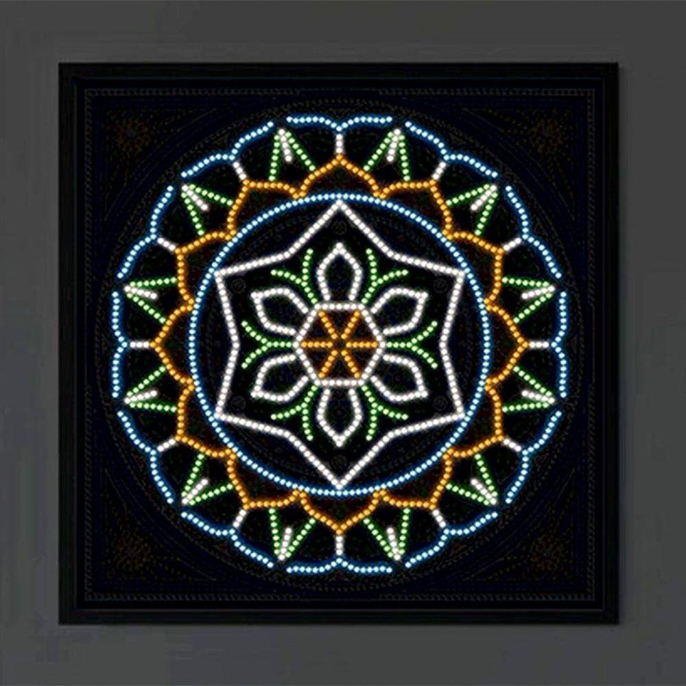 Broderie Diamant Lumineux de Forme Spéciale Coloré Mandala Carré