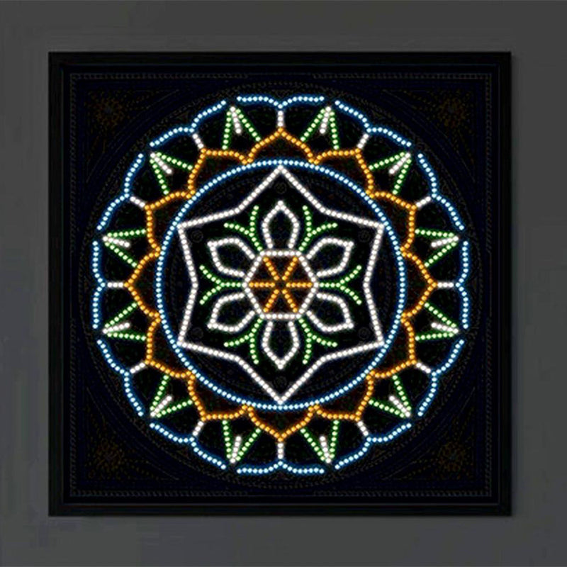 Broderie Diamant Lumineux de Forme Spéciale Coloré Mandala Carré