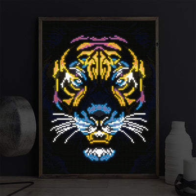 Broderie Diamant Lumineux de Strass en Cristal Coloré La Tête de Tigre