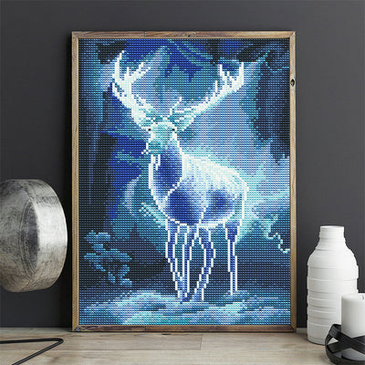 Broderie Diamant Lumineux de Strass en Cristal Cerf de La Nuit