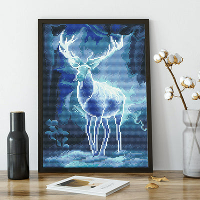 Broderie Diamant Lumineux de Strass en Cristal Cerf de La Nuit