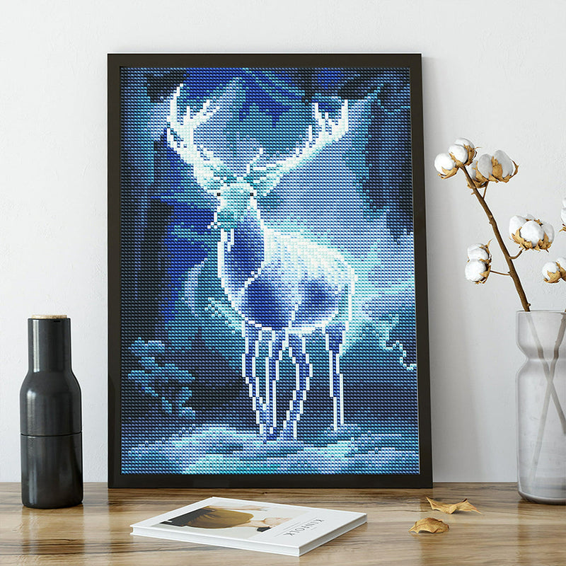 Broderie Diamant Lumineux de Strass en Cristal Cerf de La Nuit