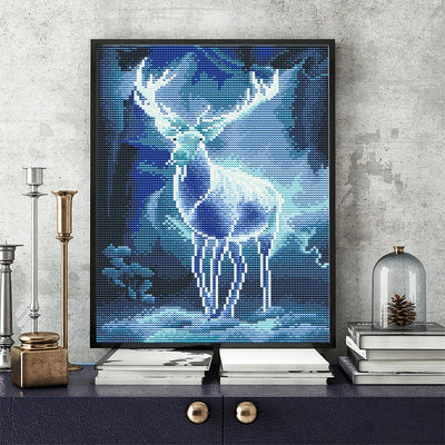 Broderie Diamant Lumineux de Strass en Cristal Cerf de La Nuit