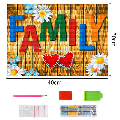 Broderie Diamant Lumineux de Strass en Cristal Coloré FAMILY