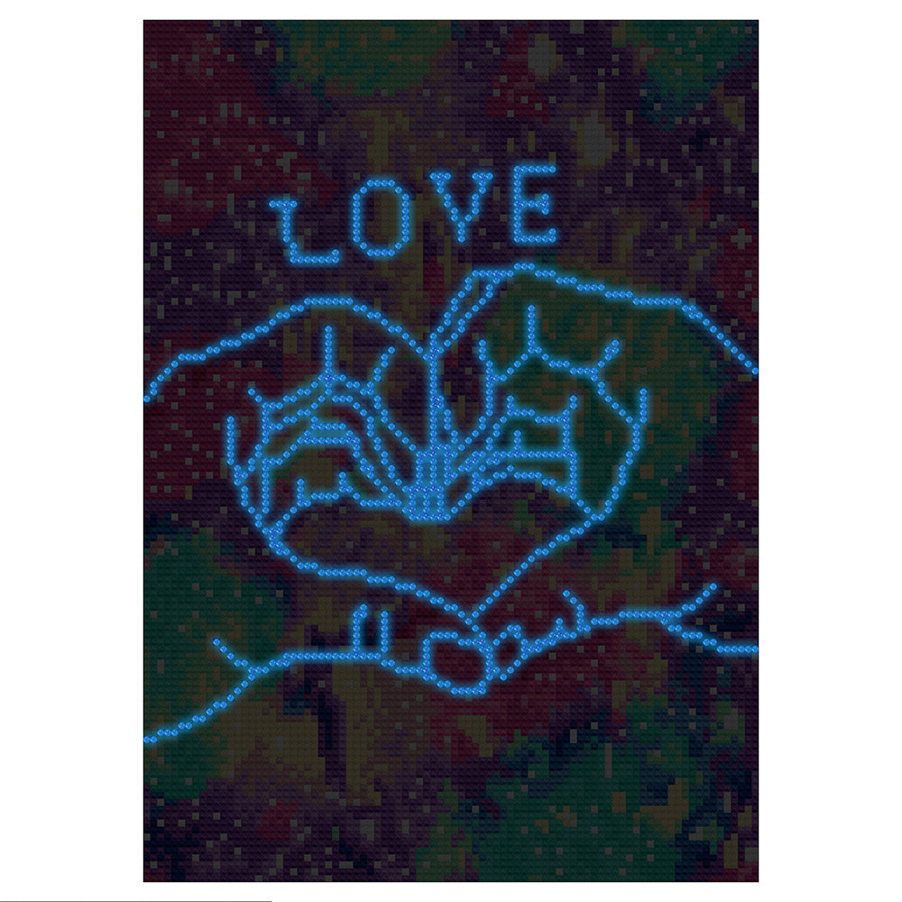 Broderie Diamant Lumineux de Strass en Cristal LOVE