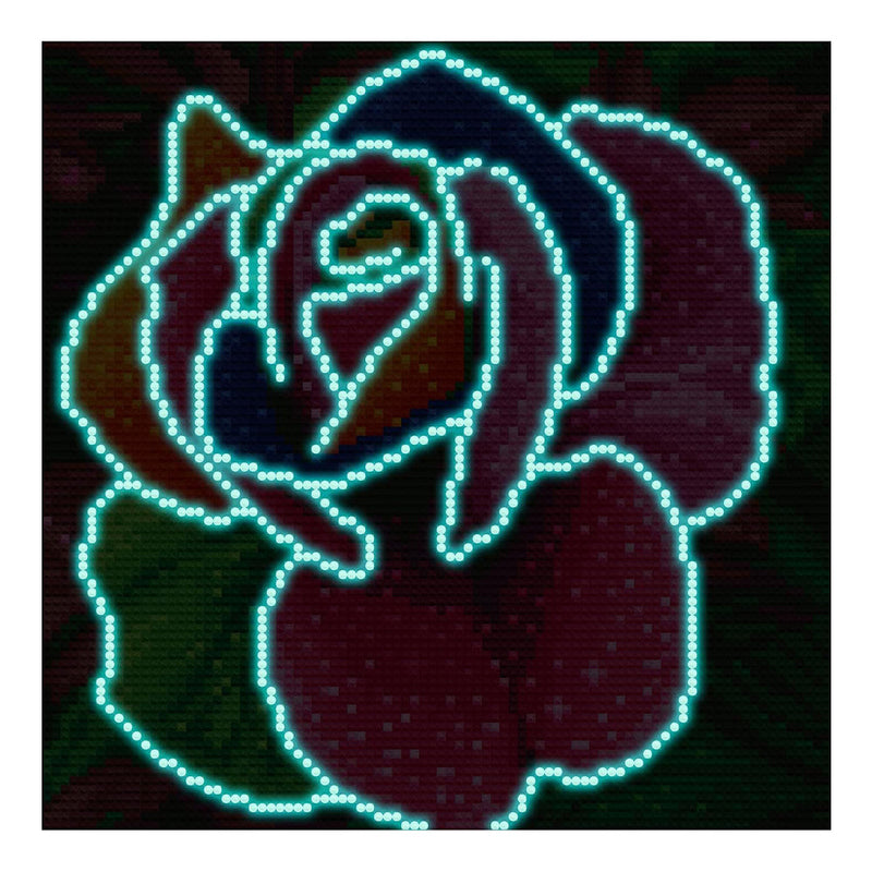 Broderie Diamant Lumineux de Strass en Cristal Roses Colorées