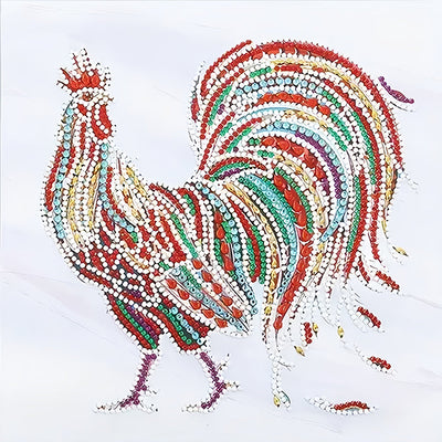 Broderie Diamant Lumineux de Forme Spéciale Coq Coloré