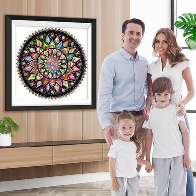 Mandala en Dégradé de Rouge et de Noir Broderie Diamant