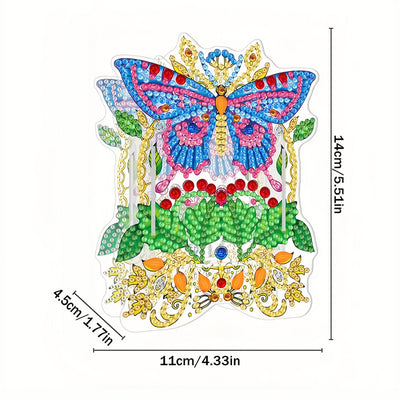 Porte-Stylo Papillon et Feuilles Broderie Diamant