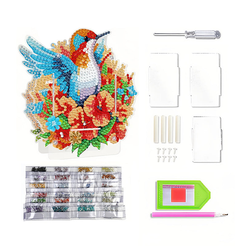 Porte-Stylo Oiseau à Fleurs Broderie Diamant