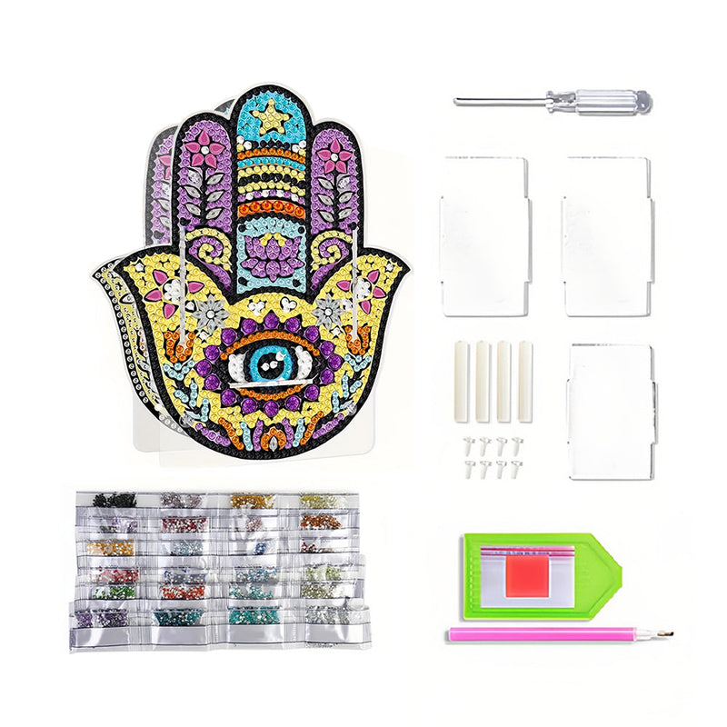 Porte-Stylo Main de Hamsa Broderie Diamant