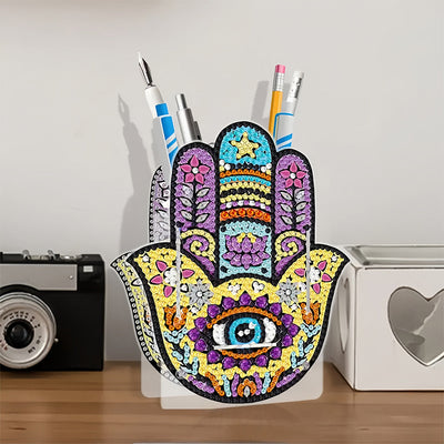 Porte-Stylo Main de Hamsa Broderie Diamant