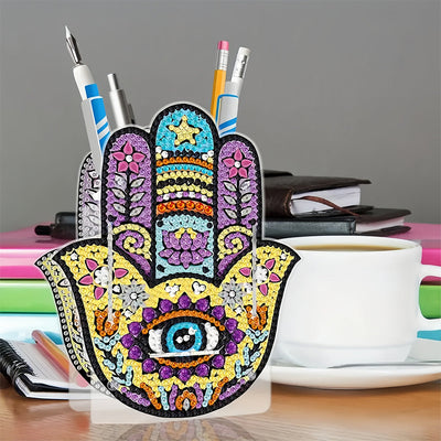 Porte-Stylo Main de Hamsa Broderie Diamant