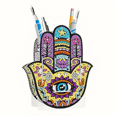 Porte-Stylo Main de Hamsa Broderie Diamant