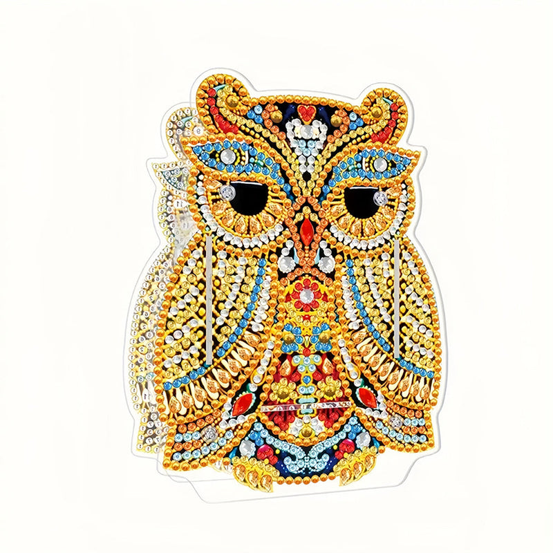 Porte-Stylo Hibou Doré Broderie Diamant