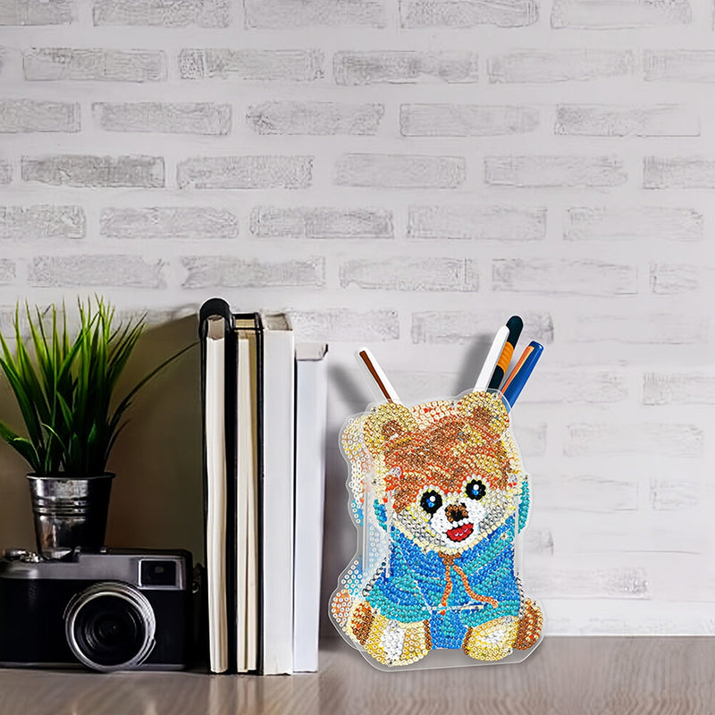 Porte-Stylo Ours Mignon Broderie Diamant