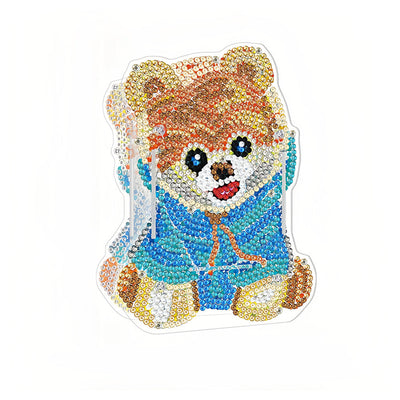 Porte-Stylo Ours Mignon Broderie Diamant