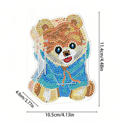 Porte-Stylo Ours Mignon Broderie Diamant