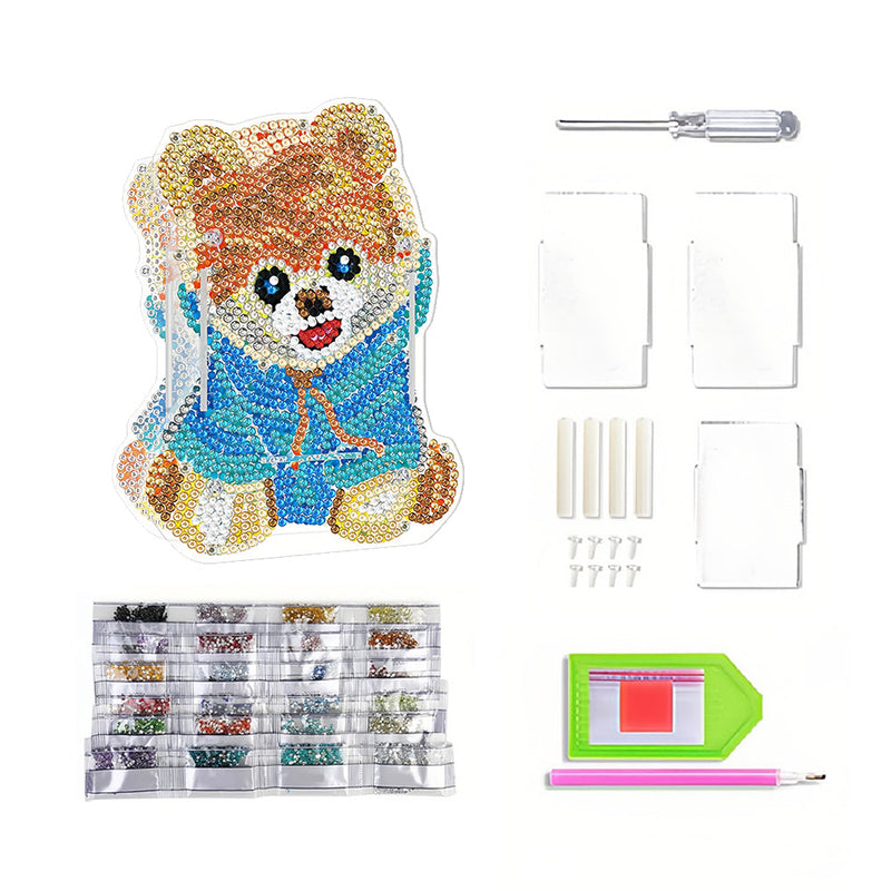 Porte-Stylo Ours Mignon Broderie Diamant