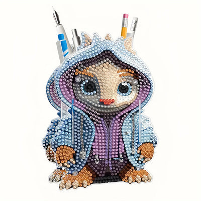 Porte-Stylo Petit Dinosaure Avec Chapeau Broderie Diamant